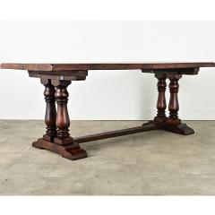 French 19th Century Walnut Oak Trestle Table - 3935050