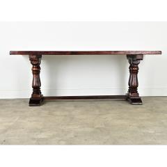 French 19th Century Walnut Oak Trestle Table - 3935051