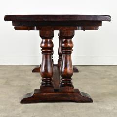 French 19th Century Walnut Oak Trestle Table - 3935059