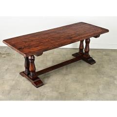 French 19th Century Walnut Oak Trestle Table - 3935060