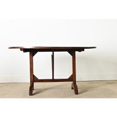 French 19th Century Walnut Oval Wine Taster s Table - 4482242