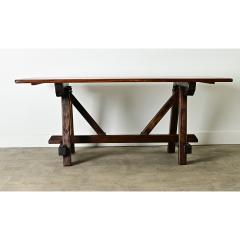 French 19th Century Walnut Trestle Table - 3909277