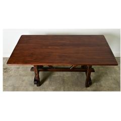 French 19th Century Walnut Trestle Table - 3909279