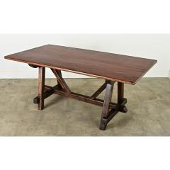 French 19th Century Walnut Trestle Table - 3909328