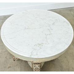 French 19th Century White Marble Top Gueridon with Painted Finish - 4811726