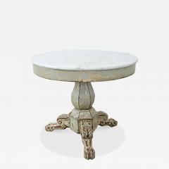 French 19th Century White Marble Top Gueridon with Painted Finish - 4825152