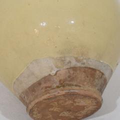 French 19th Century Yellow Cream Glazed Ceramic Storage Jar pot - 4486019