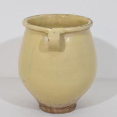 French 19th Century Yellow Cream Glazed Ceramic Storage Jar pot - 4486020