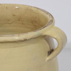 French 19th Century Yellow Cream Glazed Ceramic Storage Jar pot - 4486022