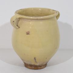 French 19th Century Yellow Cream Glazed Ceramic Storage Jar pot - 4486024