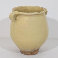 French 19th Century Yellow Cream Glazed Ceramic Storage Jar pot - 4486025
