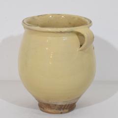 French 19th Century Yellow Cream Glazed Ceramic Storage Jar pot - 4486026