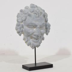 French 19th Century Zinc Bacchus Head Ornament - 4121420