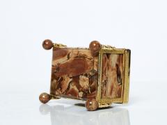French 19th Century brass red agate stone jewellery box Napoleon III - 2984382