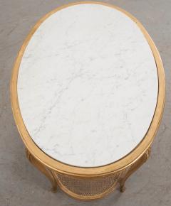 French 19th Louis XVI Style Oval Giltwood Occasional Table - 1075249