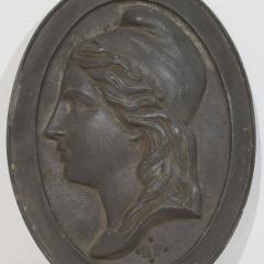 French 19th century Cast Metal Plaque Depicting Marianne - 4111820