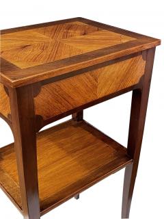 French 19thcentury mixed wood transition style single drawer side table - 2405507