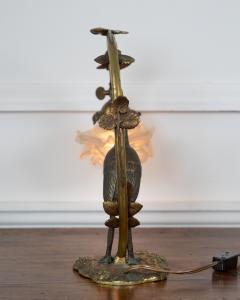 French 20th Century Art Nouveau Bronze Heron Lamp - 4812138