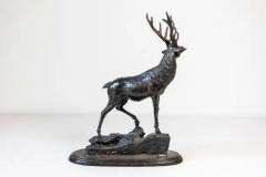 French 20th Century Bronze Statue of a Deer Circa 1920 - 3963094