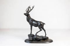 French 20th Century Bronze Statue of a Deer Circa 1920 - 3963095