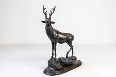 French 20th Century Bronze Statue of a Deer Circa 1920 - 3963096