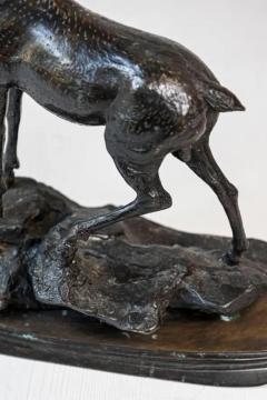 French 20th Century Bronze Statue of a Deer Circa 1920 - 3963132