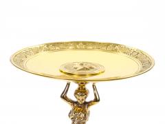 French 20th Century Classical Brass Maiden Figural Centerpiece with Relief Medal - 4706203