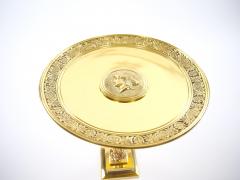 French 20th Century Classical Brass Maiden Figural Centerpiece with Relief Medal - 4706207