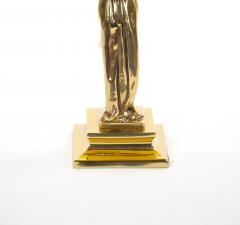 French 20th Century Classical Brass Maiden Figural Centerpiece with Relief Medal - 4706210
