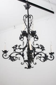 French 20th Century Gothic Style Iron Chandelier - 1699116