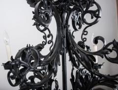 French 20th Century Gothic Style Iron Chandelier - 1699125