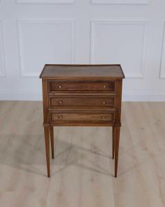 French 20th Century Louis XVI Style Walnut Bedside Table - 4707272