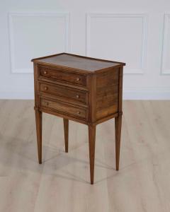 French 20th Century Louis XVI Style Walnut Bedside Table - 4707286