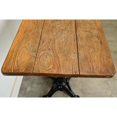 French 20th Century Oak Iron Long Bistro Table - 4079496