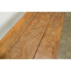 French 20th Century Oak Iron Long Bistro Table - 4079502