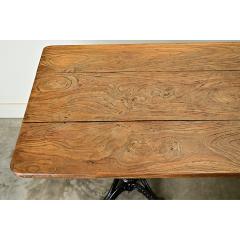 French 20th Century Oak Iron Long Bistro Table - 4079508