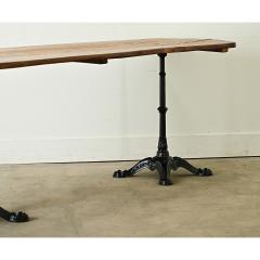 French 20th Century Oak Iron Long Bistro Table - 4079536