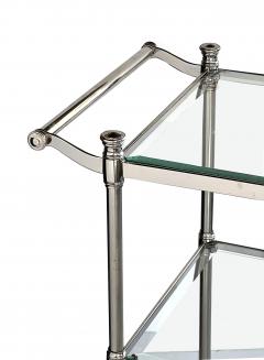 French 3 tier Chrome Bar Drinks Cart with Glass Shelves - 4327896