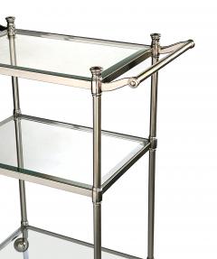 French 3 tier Chrome Bar Drinks Cart with Glass Shelves - 4327897