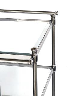 French 3 tier Chrome Bar Drinks Cart with Glass Shelves - 4327898