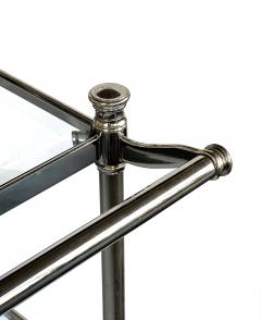 French 3 tier Chrome Bar Drinks Cart with Glass Shelves - 4327899