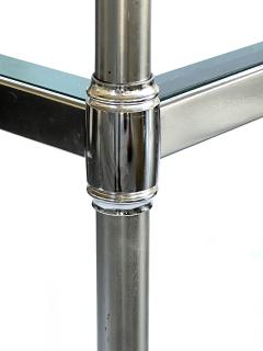 French 3 tier Chrome Bar Drinks Cart with Glass Shelves - 4327901