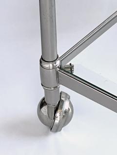 French 3 tier Chrome Bar Drinks Cart with Glass Shelves - 4327902