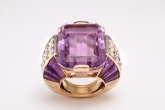 French Amethyst Diamond Ring - 181721