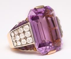 French Amethyst Diamond Ring - 181723