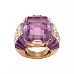 French Amethyst Diamond Ring - 182399