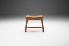 French Angular Wooden Stool France ca 1940s - 2141129