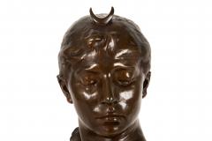 French Antique Bronze Sculpture Bust of Diana by Falguiere ca 1880 - 4636202