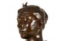 French Antique Bronze Sculpture Bust of Diana by Falguiere ca 1880 - 4636206