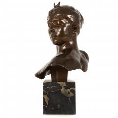 French Antique Bronze Sculpture Bust of Diana by Falguiere ca 1880 - 4636211